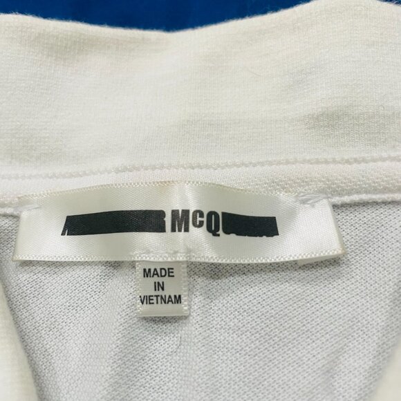 MCQ White Polo Shirt | Black Trim Logo | Short Sleeve | Classic Fit (Worn Once) - Picture 2 of 3
